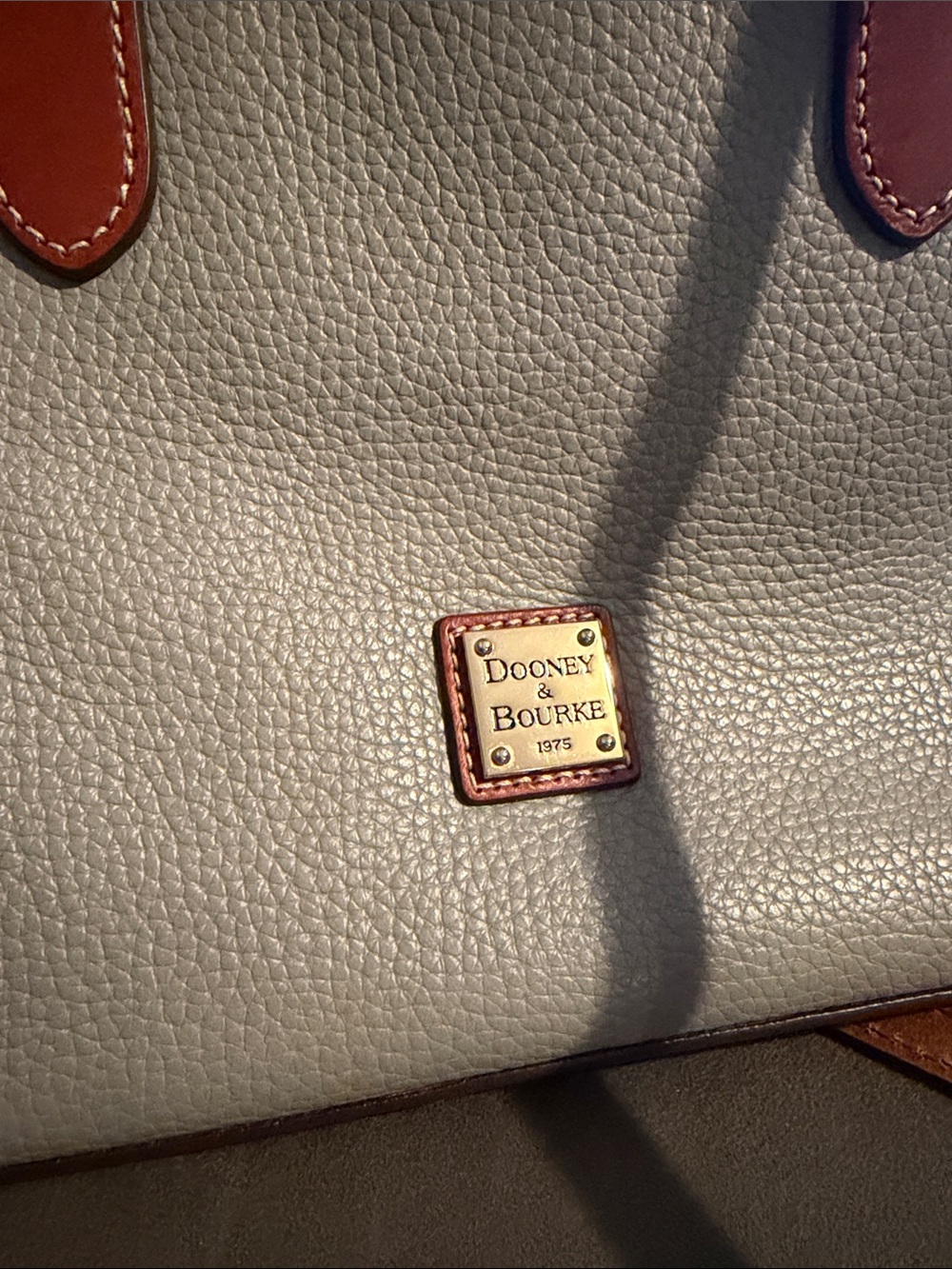 Dooney & Bourke Smoke Gray Pebbled Leather Brielle crossbody satchel - Picture 2 of 8